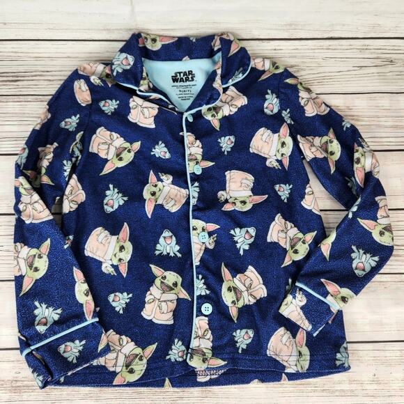 Star Wars Baby Yoda Flannel Pajama Set (Top/Bottom) Size S 6/7 Anime - Picture 2 of 8